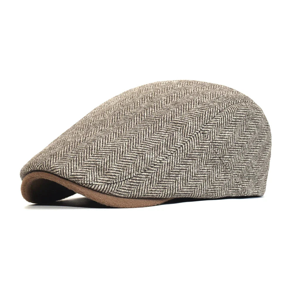 Herringbone Tweed Flat Cap