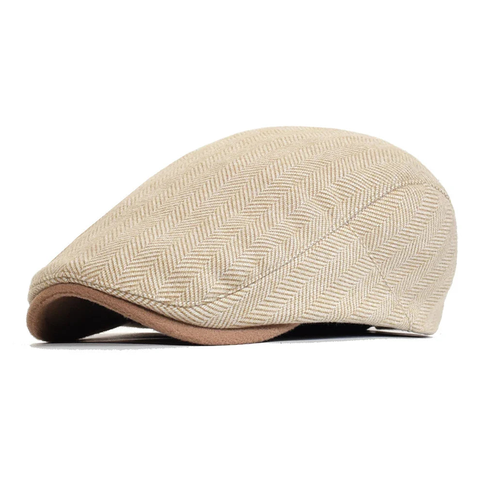 Herringbone Tweed Flat Cap