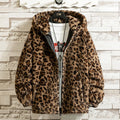 Leopard Print Faux Fur Hoodie