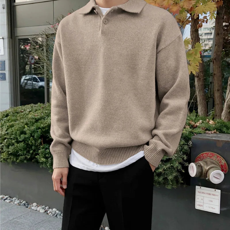 Cozy Knit Polo Sweater