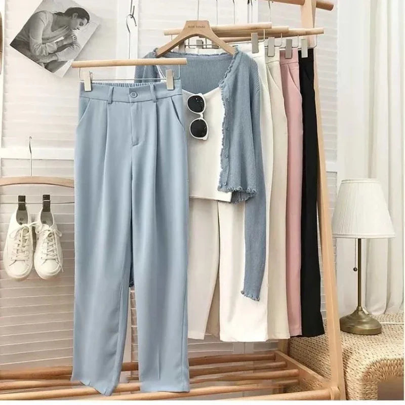 High-Waist Pleated Trousers