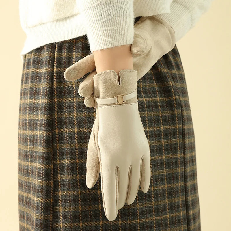 Vintage Suede Winter Gloves