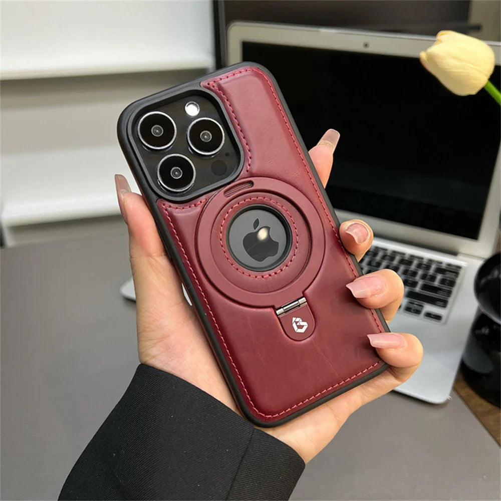 Magnetic Leather Phone Case