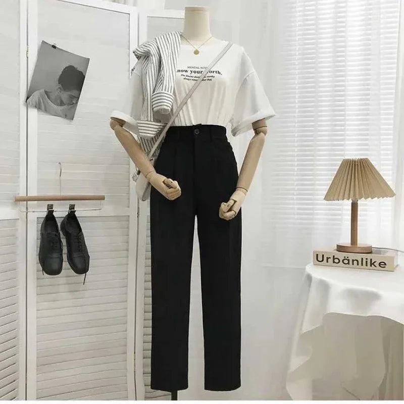 High-Waist Pleated Trousers