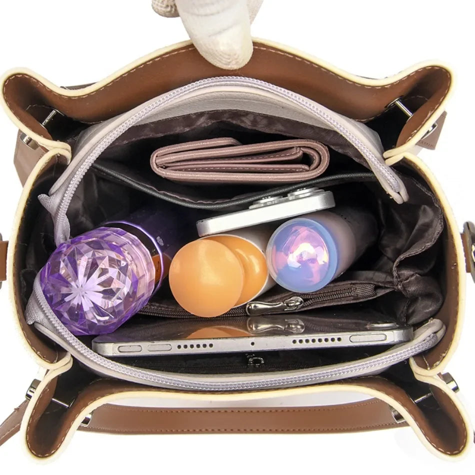 Modern Two-Tone Shoulder Bag