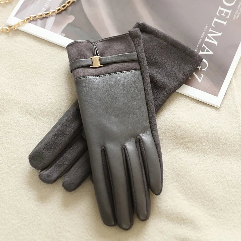 Vintage Suede Winter Gloves