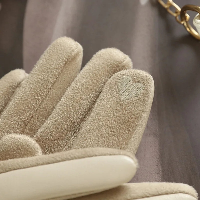 Vintage Suede Winter Gloves