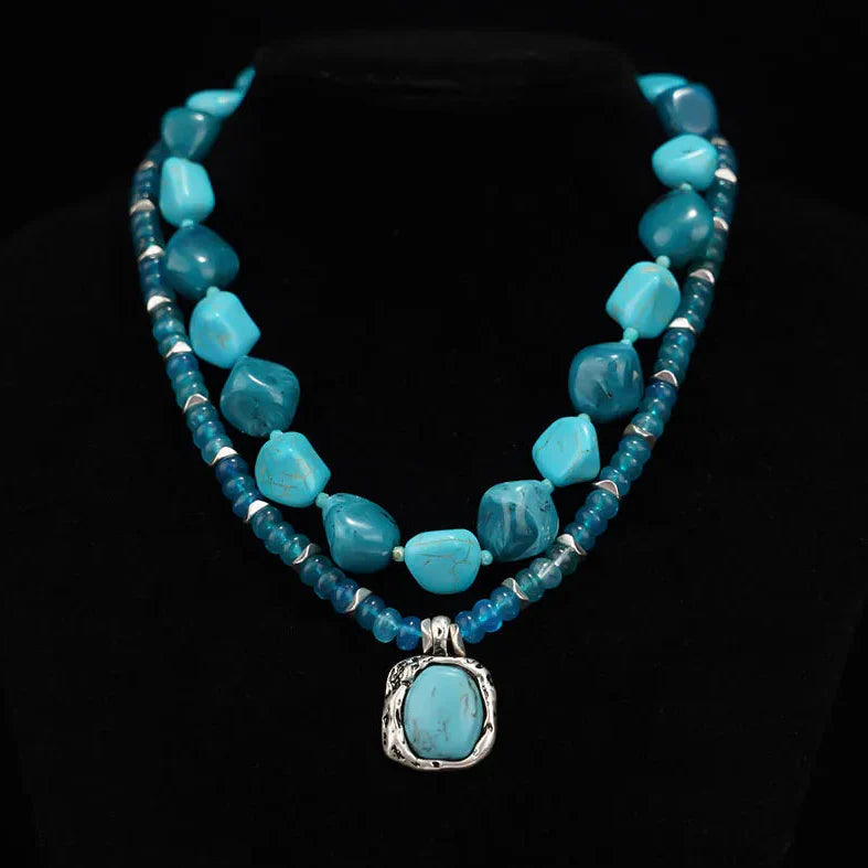 Boho Stone Necklace Set