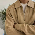 Men's Textured Quarter-Zip Knit Sweater