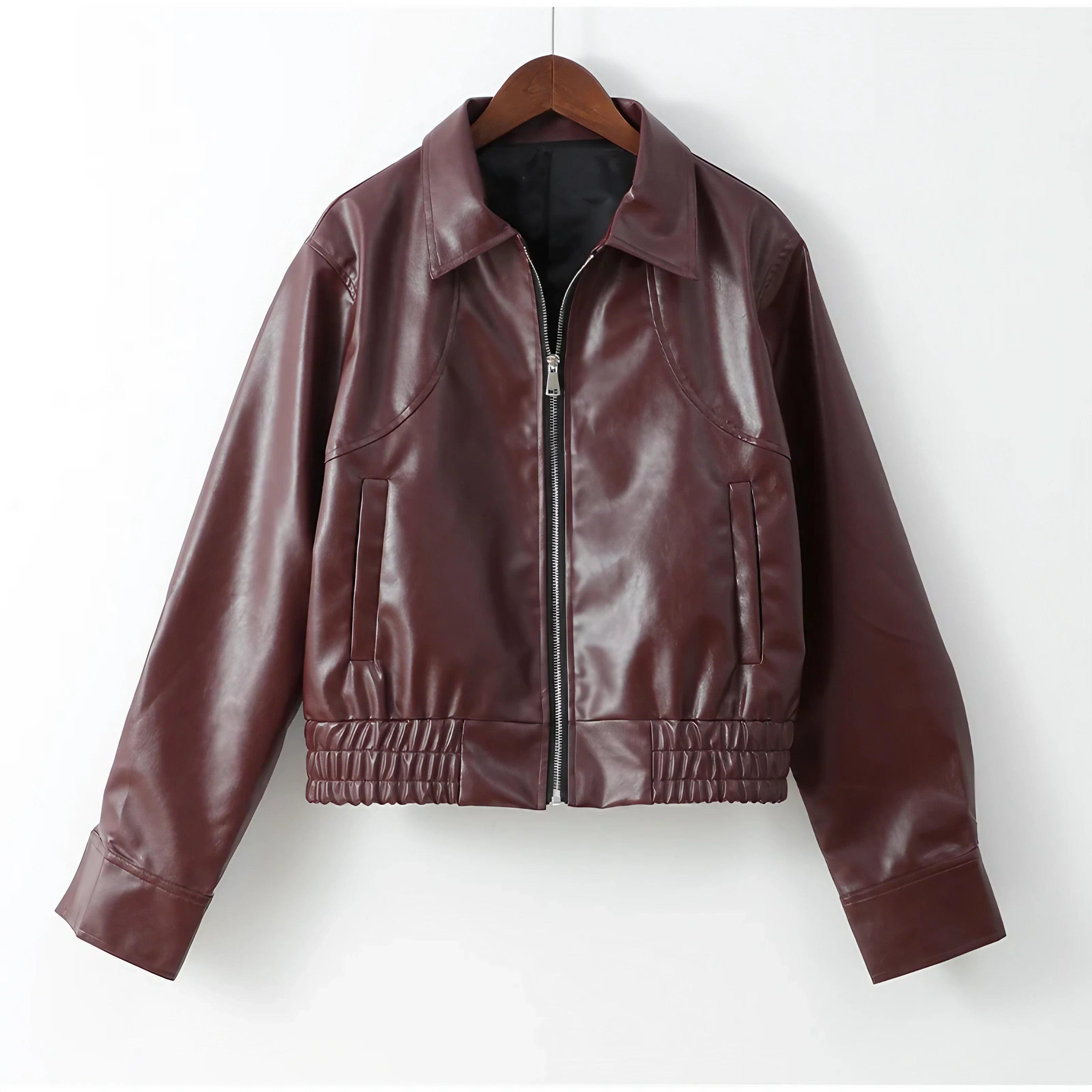 Chic Leather Bomber Jacket