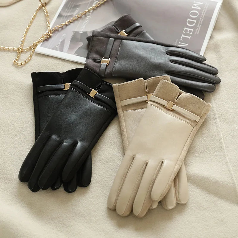 Vintage Suede Winter Gloves