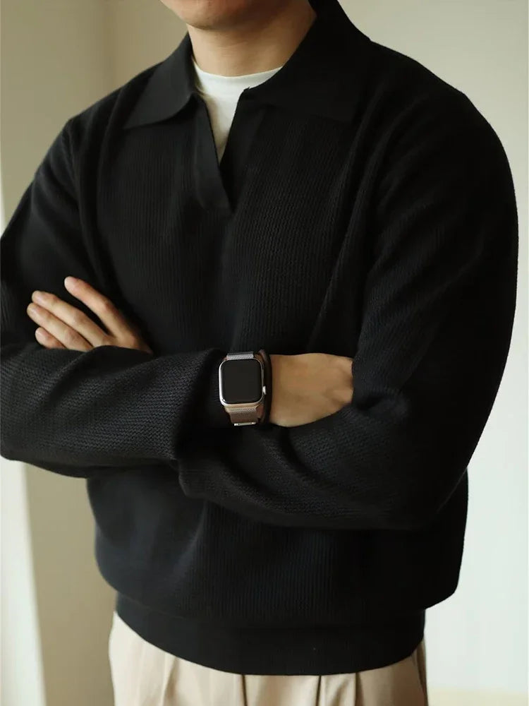 Cozy Knit Polo Sweater