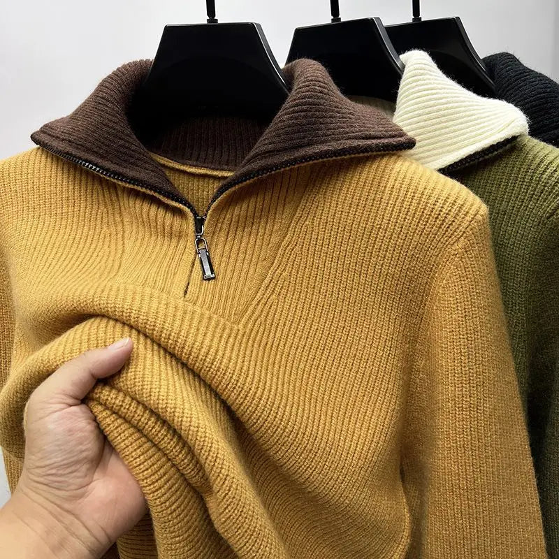 Men's Premium Half-Zip Knit Sweater