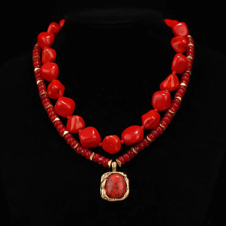 Boho Stone Necklace Set