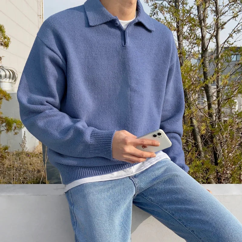 Cozy Knit Polo Sweater