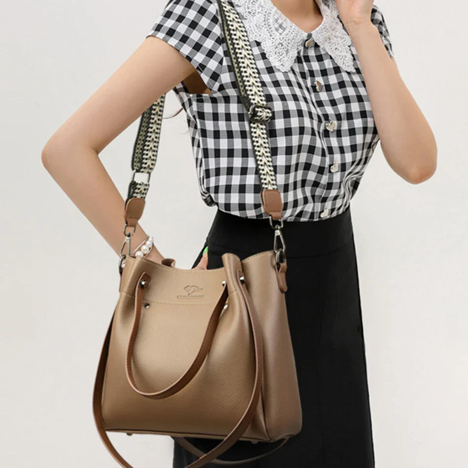 Modern Two-Tone Shoulder Bag