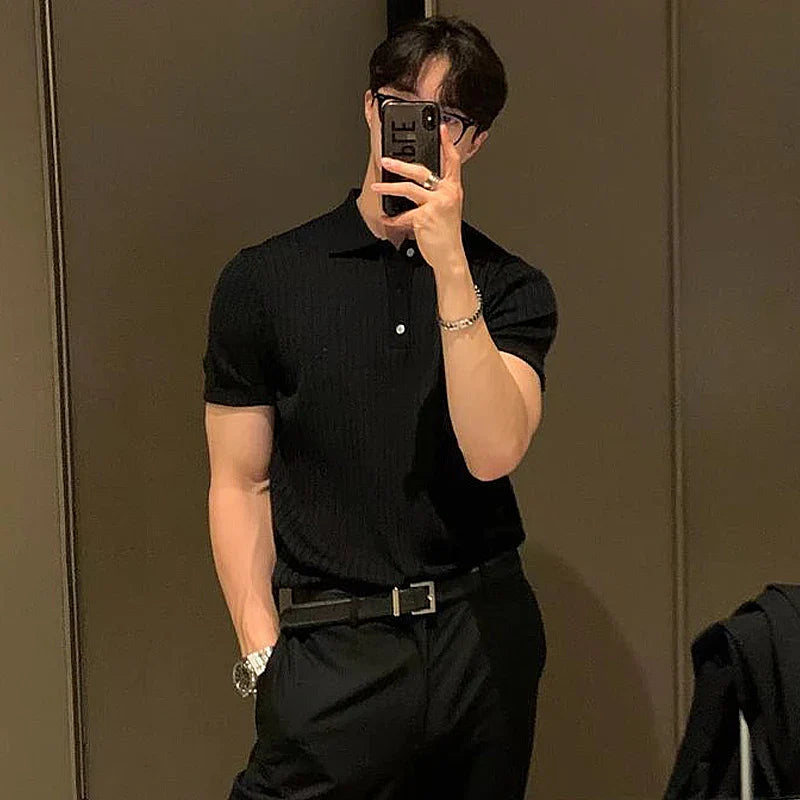 Ribbed Polo Shirt