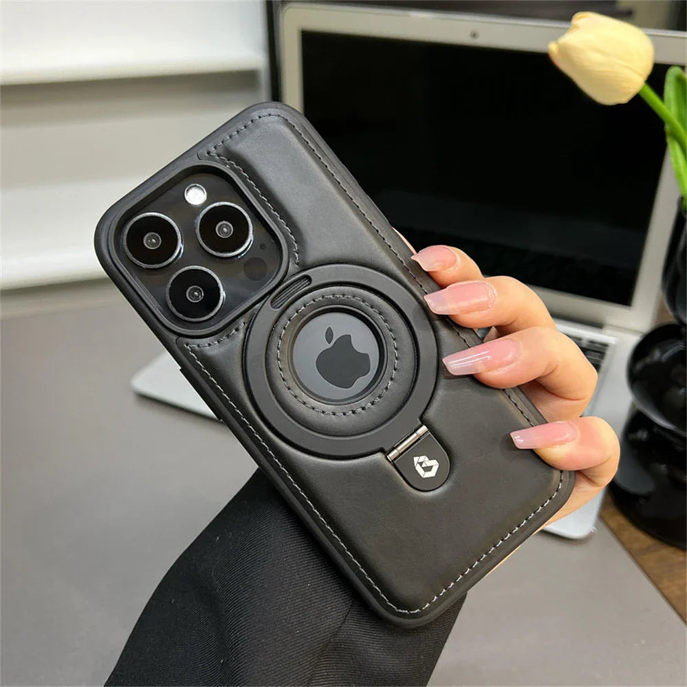 Magnetic Leather Phone Case