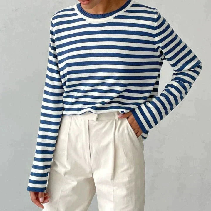 Elena's Striped Knit Sweater