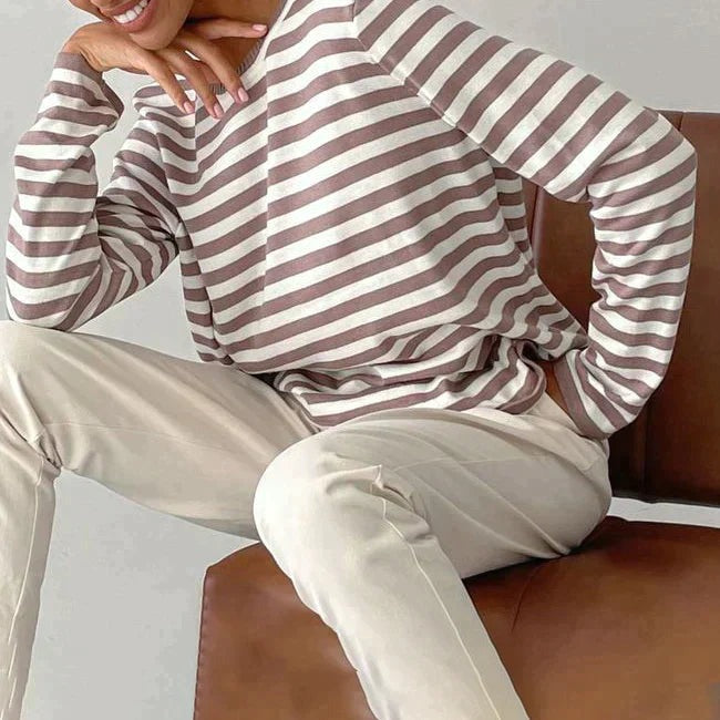Elena's Striped Knit Sweater